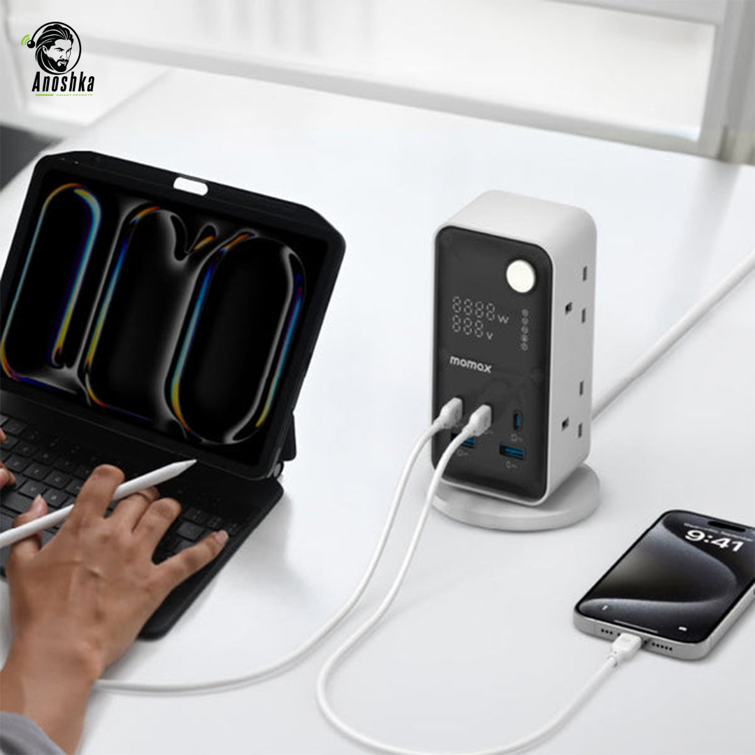 1-Charge Work Flow 6-Outlet GaN Power Tower 35W with USB Ports