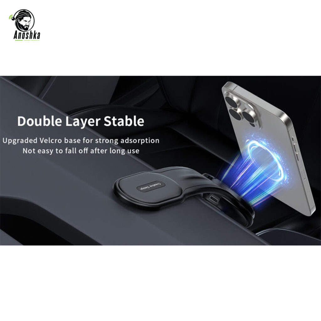 The RECCI RHO-C41 Car Wireless Charger offers 15W fast charging, smart auto-clamp technology, and 360° rotation — perfect for safe, hands-free use while driving.