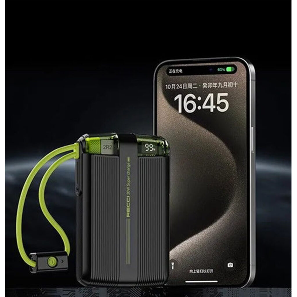 The RECCI Starships RPB-P13 Power Bank features a 10,000mAh battery, dual fast charging, and a modern design — combining style, portability, and reliable performance.
