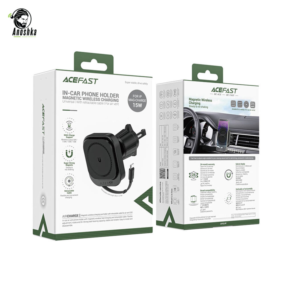 Fast Wireless Charger Magnetic Car Holder D32 – 15W Magnetic Car Mount for Phones