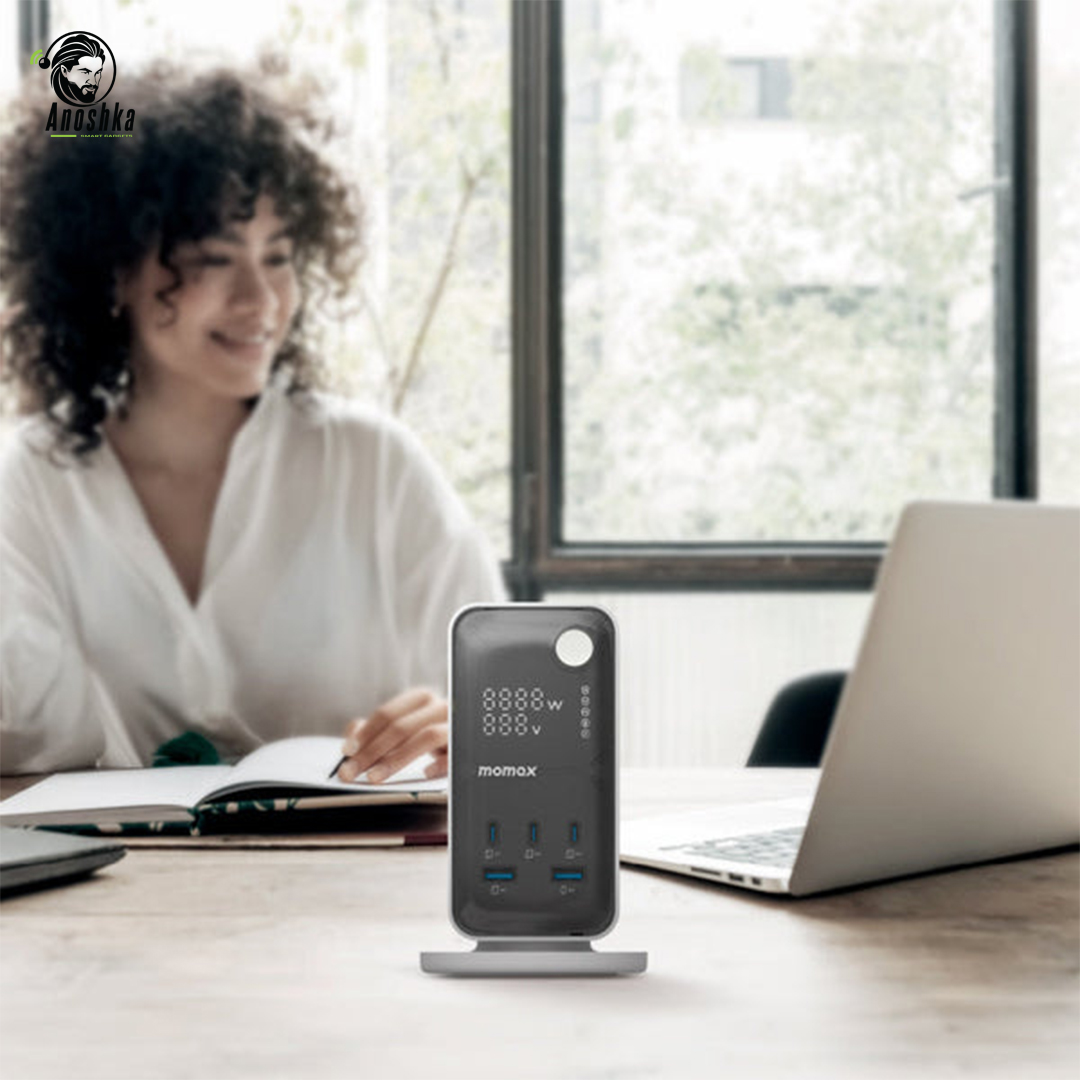 1-Charge Work Flow 6-Outlet GaN Power Tower 35W with USB Ports