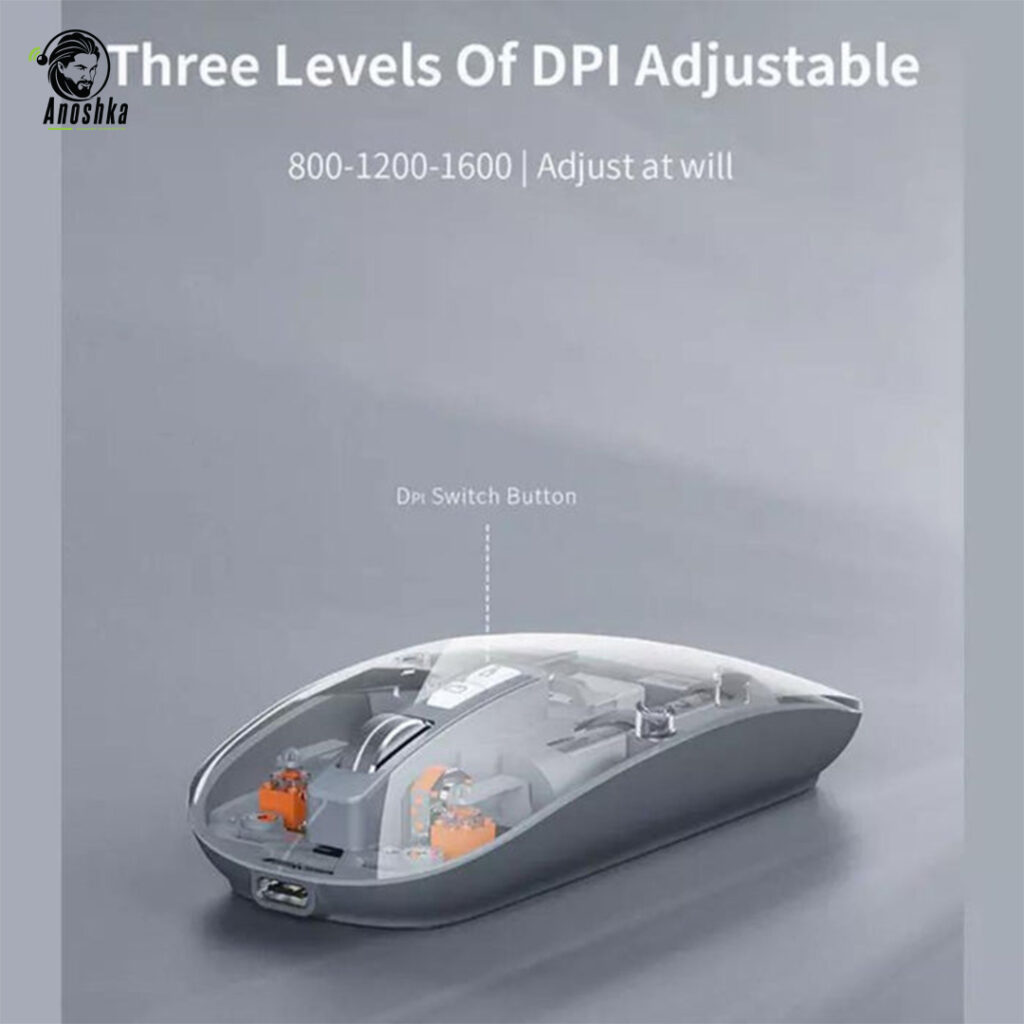 The RECCI RCS-M01 Wireless Mouse offers ergonomic comfort, 2.4GHz stable connection, and 1200 DPI precision — ideal for home, office, or travel use.