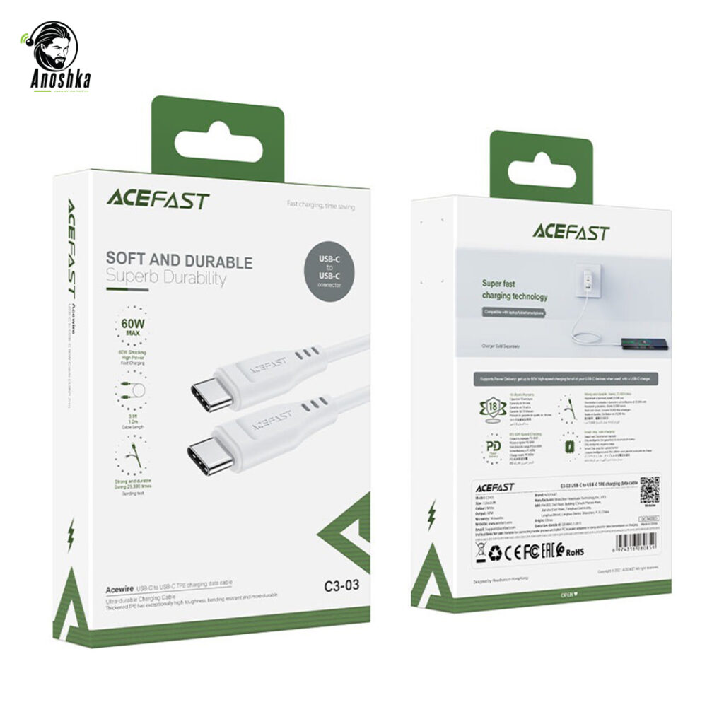 ACEFAST USB-C to USB-C Cable C3-03 – Durable Fast Charging Type-C Power Delivery Cable
