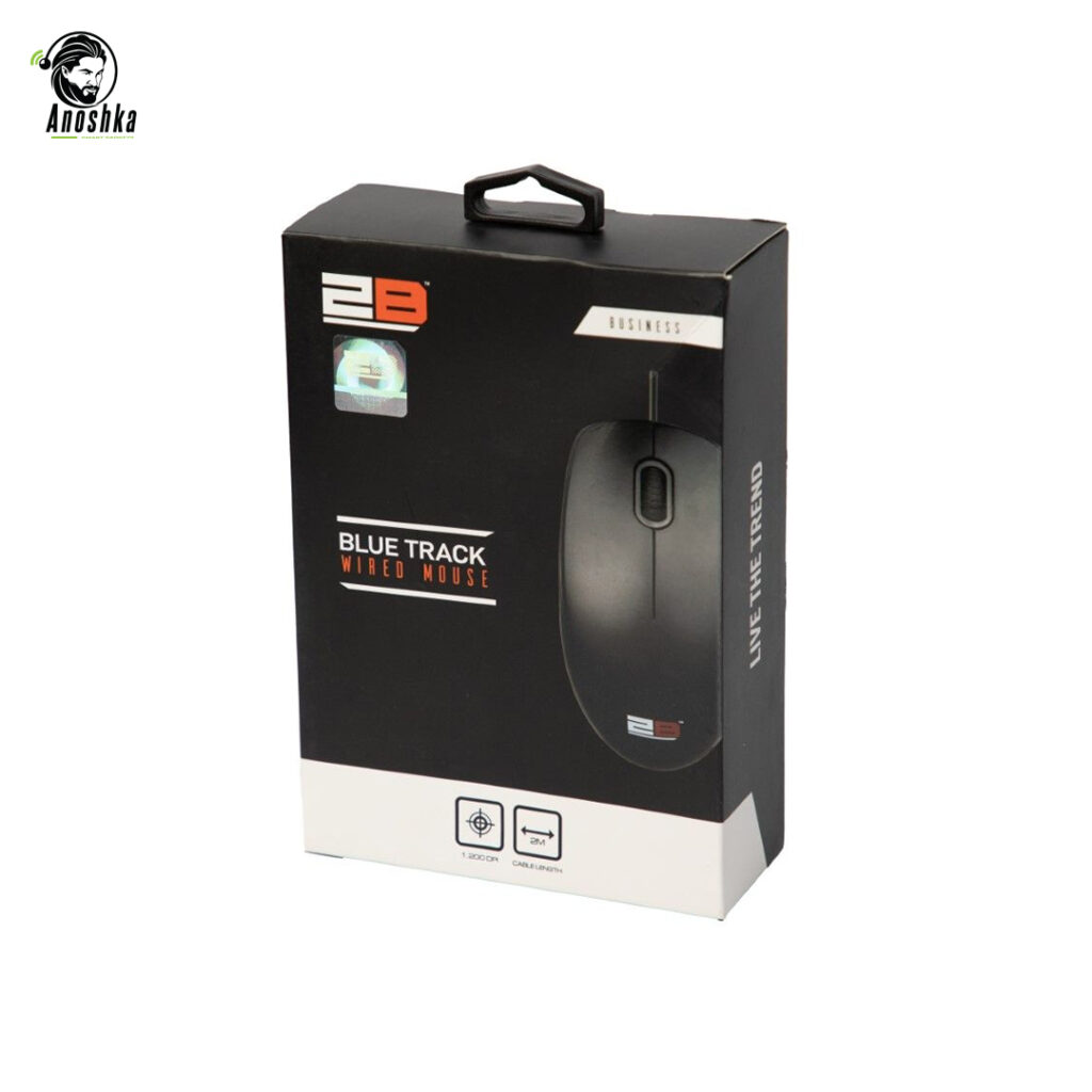 2B Track Wired Mouse MO663 – Ergonomic High-Precision Optical Mouse