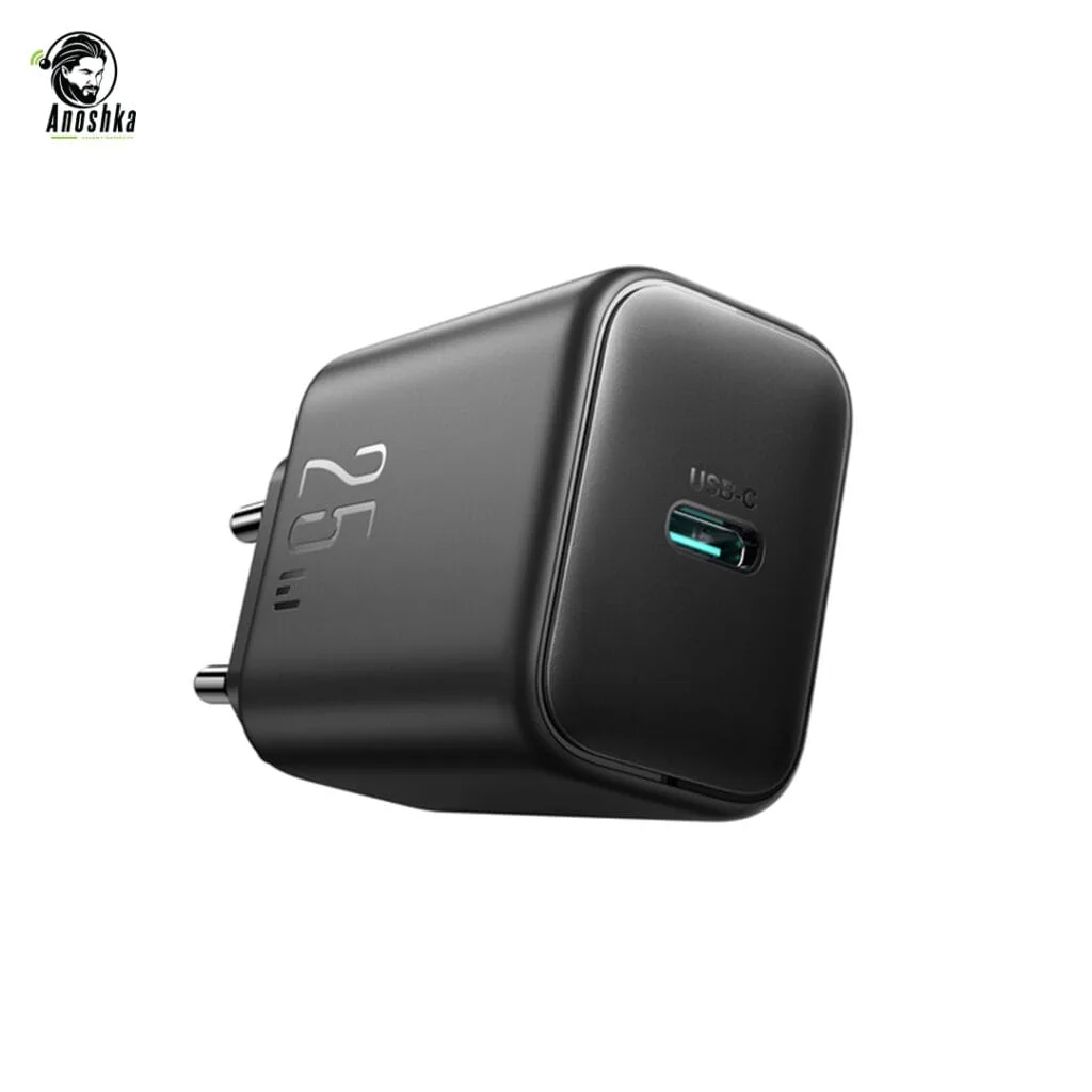 The JOYROOM JR-TCF23EU 25W Fast Charger features PD fast charging, includes a Type-C to Type-C cable, and provides safe, smart, and efficient power delivery in a compact design.