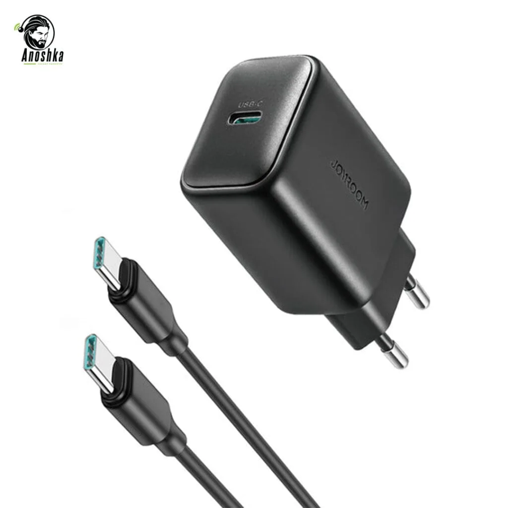 The JOYROOM JR-TCF23EU 25W Fast Charger features PD fast charging, includes a Type-C to Type-C cable, and provides safe, smart, and efficient power delivery in a compact design.