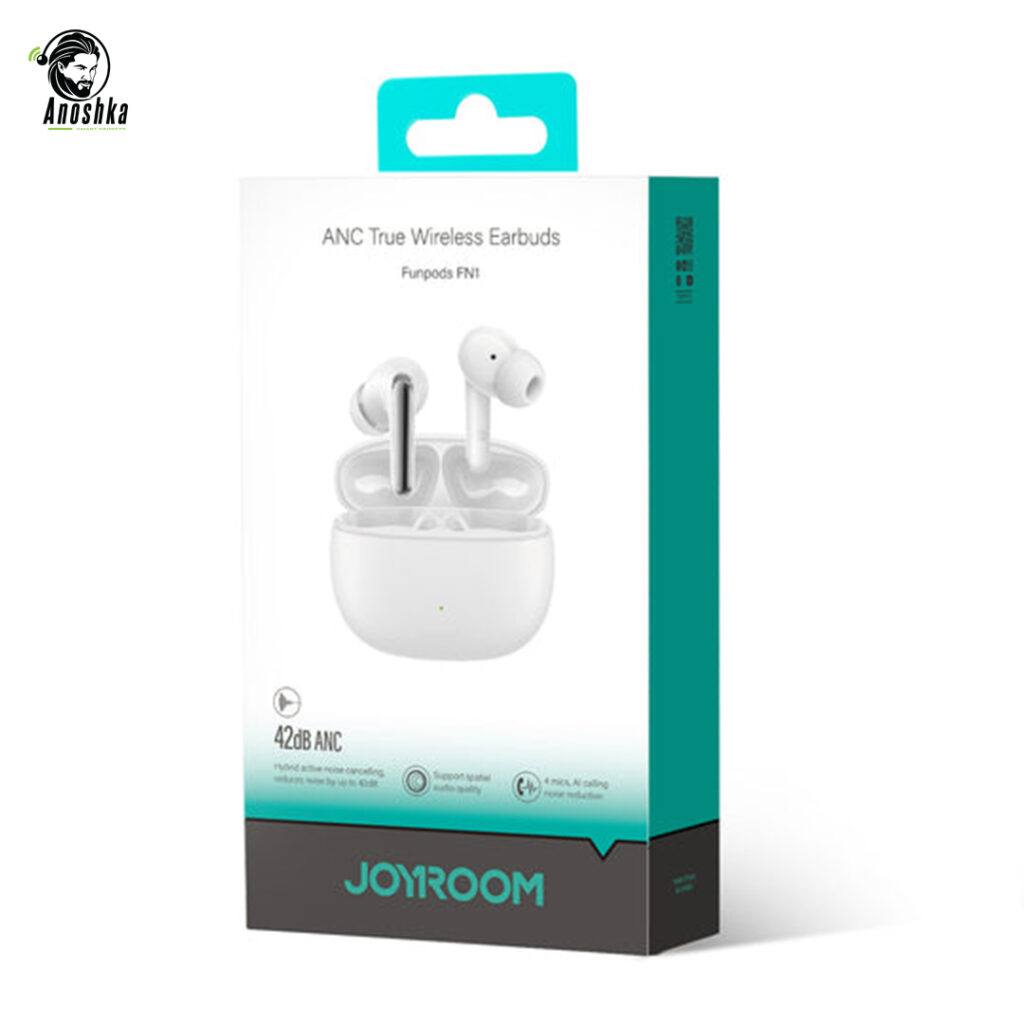 The JOYROOM FN1 ANC True Wireless Earbuds feature hybrid noise cancellation, Bluetooth 5.3, 40-hour battery life, and ENC dual-mic clarity — delivering premium sound in a sleek, modern design.