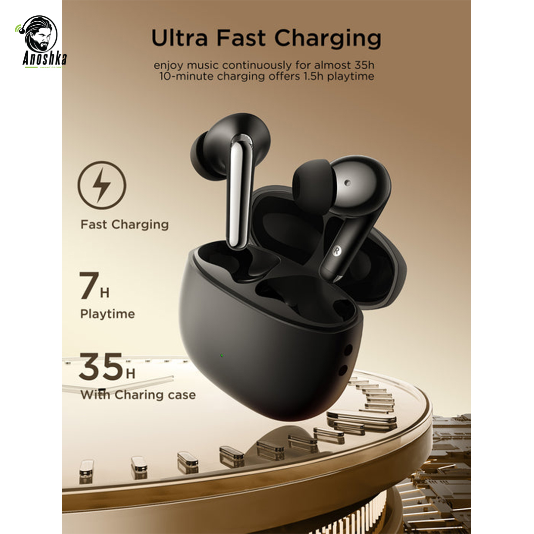 The JOYROOM FN1 ANC True Wireless Earbuds feature hybrid noise cancellation, Bluetooth 5.3, 40-hour battery life, and ENC dual-mic clarity β delivering premium sound in a sleek, modern design.