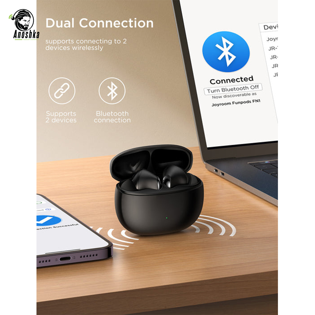 The JOYROOM FN1 ANC True Wireless Earbuds feature hybrid noise cancellation, Bluetooth 5.3, 40-hour battery life, and ENC dual-mic clarity β delivering premium sound in a sleek, modern design.