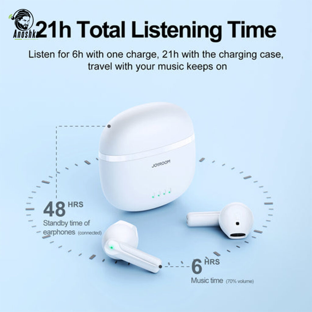 JOYROOM JR-TL11 AirPods deliver deep bass, ENC noise reduction, Bluetooth 5.3, and 32 hours of total playtime — all in a sleek and ergonomic design with smart touch controls.