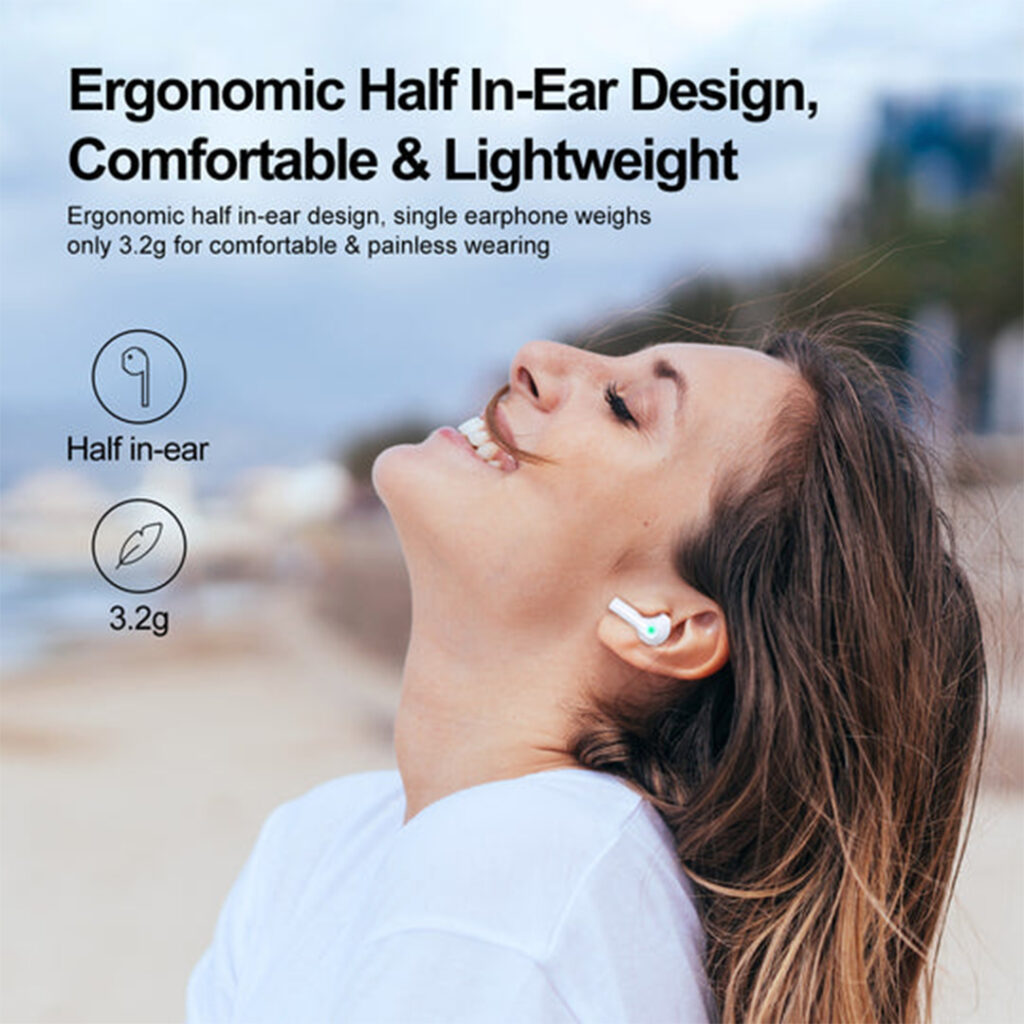 JOYROOM JR-TL11 AirPods deliver deep bass, ENC noise reduction, Bluetooth 5.3, and 32 hours of total playtime — all in a sleek and ergonomic design with smart touch controls.
