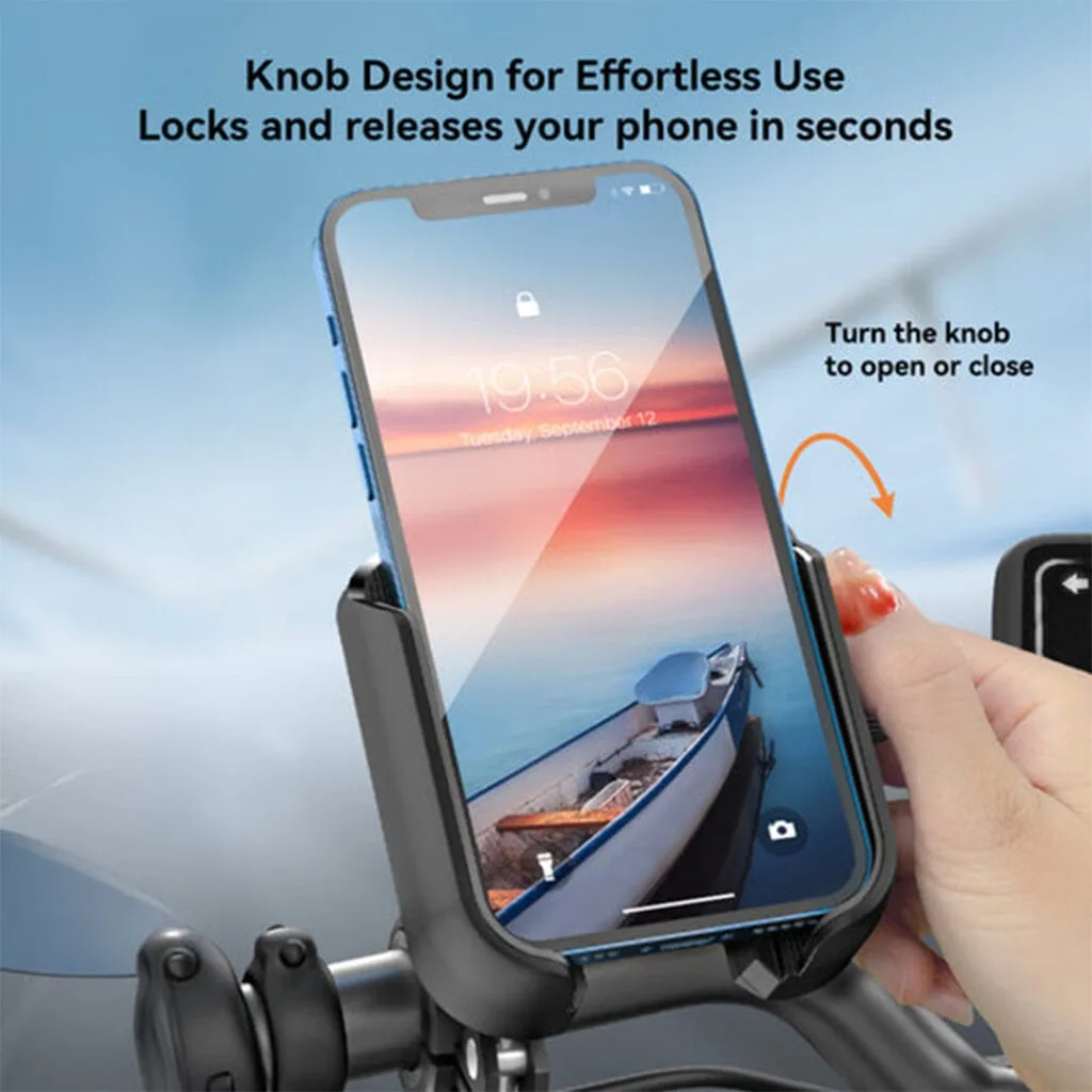 JOYROOM JR-ZS431 Bike Phone Mount provides a secure 4-claw grip, 360° rotation, and shockproof design — ensuring stable phone mounting for any bike or motorcycle.