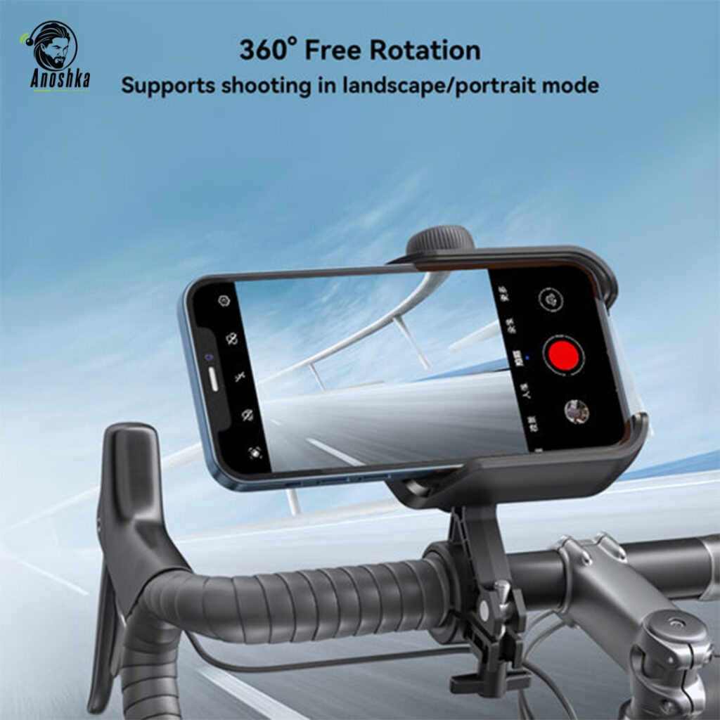 JOYROOM JR-ZS431 Bike Phone Mount provides a secure 4-claw grip, 360° rotation, and shockproof design — ensuring stable phone mounting for any bike or motorcycle.