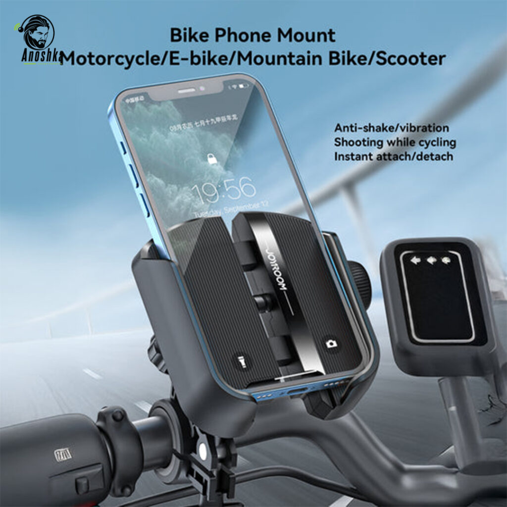 JOYROOM JR-ZS431 Bike Phone Mount provides a secure 4-claw grip, 360° rotation, and shockproof design — ensuring stable phone mounting for any bike or motorcycle.