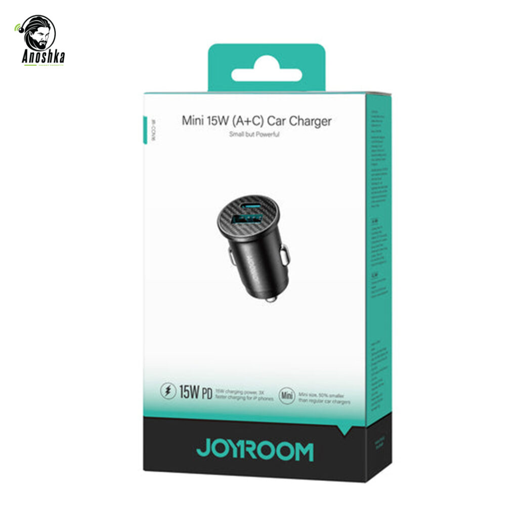The JOYROOM JR-CCN16 15W Car Charger delivers fast and safe dual-port charging (Type-C + USB-A) with smart protection and a sleek aluminum design.