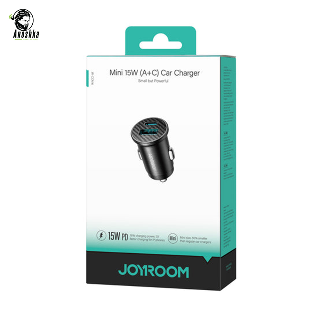 The JOYROOM JR-CCN16 15W Car Charger delivers fast and safe dual-port charging (Type-C + USB-A) with smart protection and a sleek aluminum design.