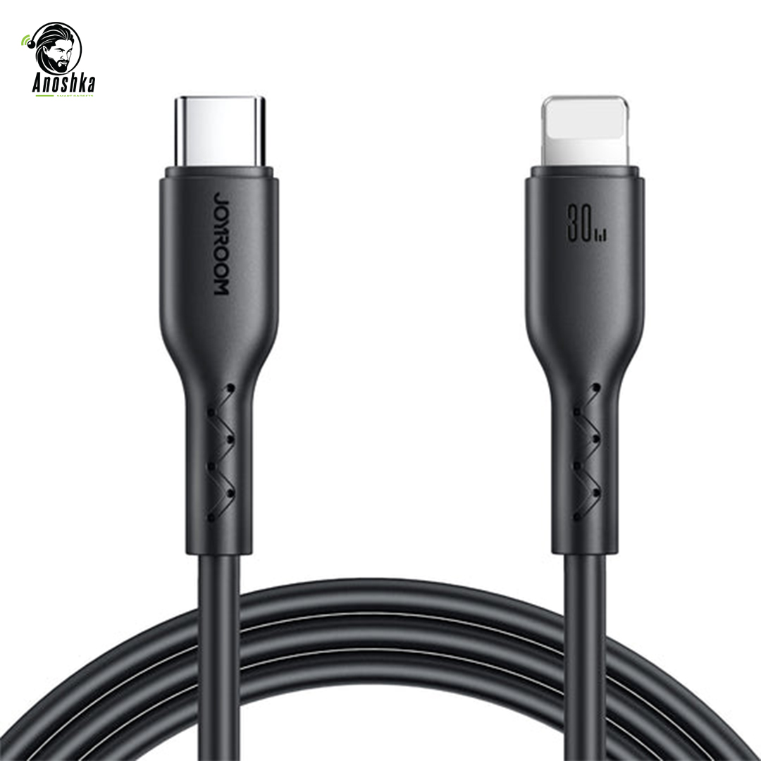 JOYROOM A26 Fast Charging Data Cable (USB-C to Lightning) features 3A fast charging and 480 Mbps data speed with reinforced build for Apple devices.