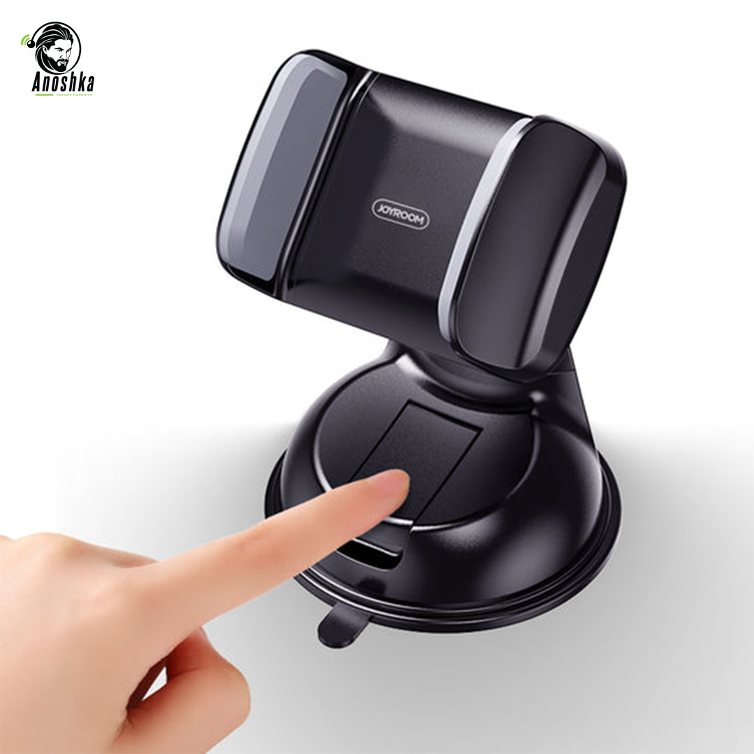 JOYROOM JR-OK1 Universal Car Phone Holder – strong suction base, 360° rotation, and anti-slip design for safe and stable hands-free use while driving.