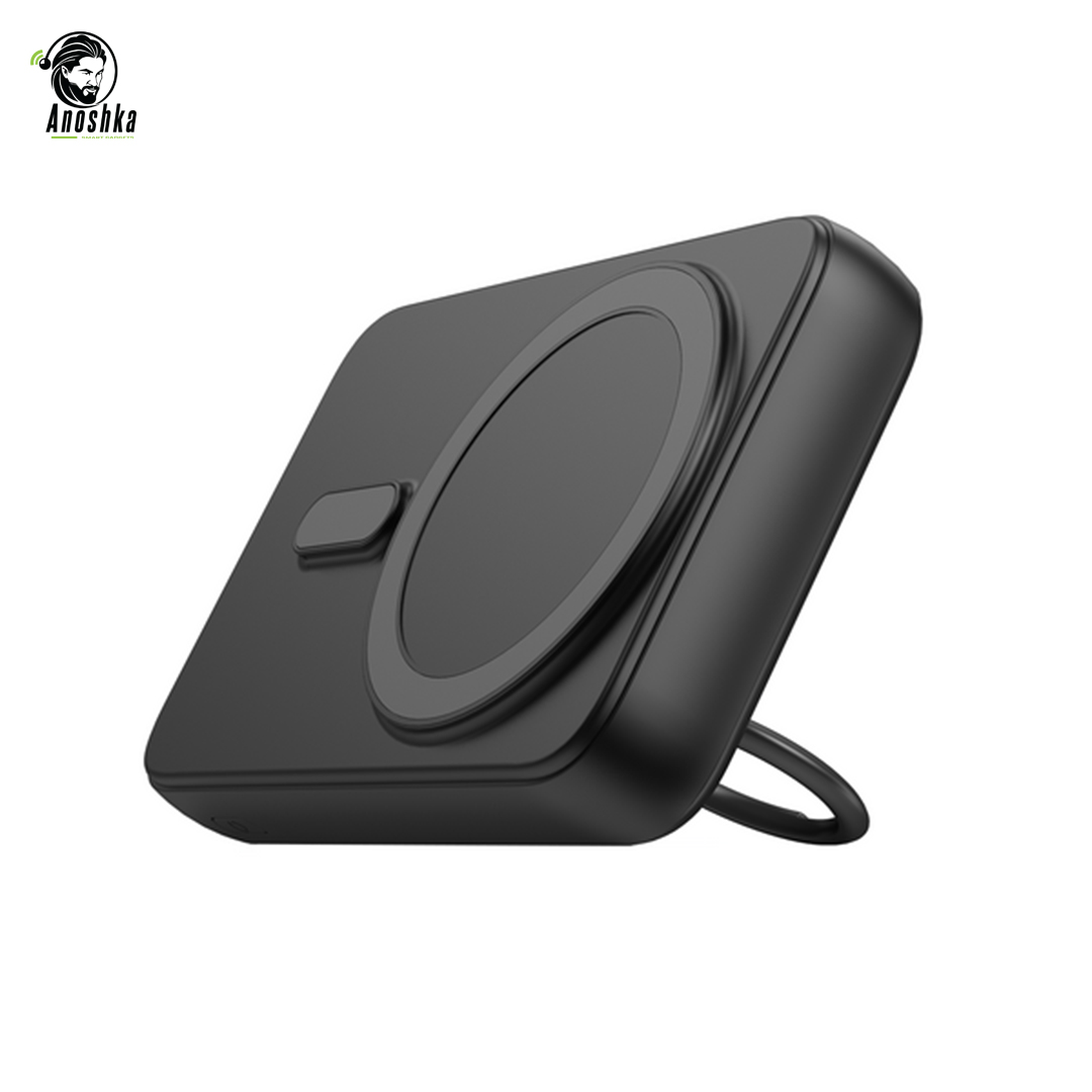 JOYROOM JR-W050 10000mAh Magnetic Wireless Power Bank with Ring Holder β 15W MagSafe fast charging and dual-port output.