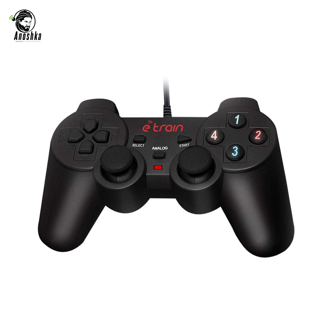 E-TRAIN Wired Game Controller GP002 – Single Player USB Gamepad