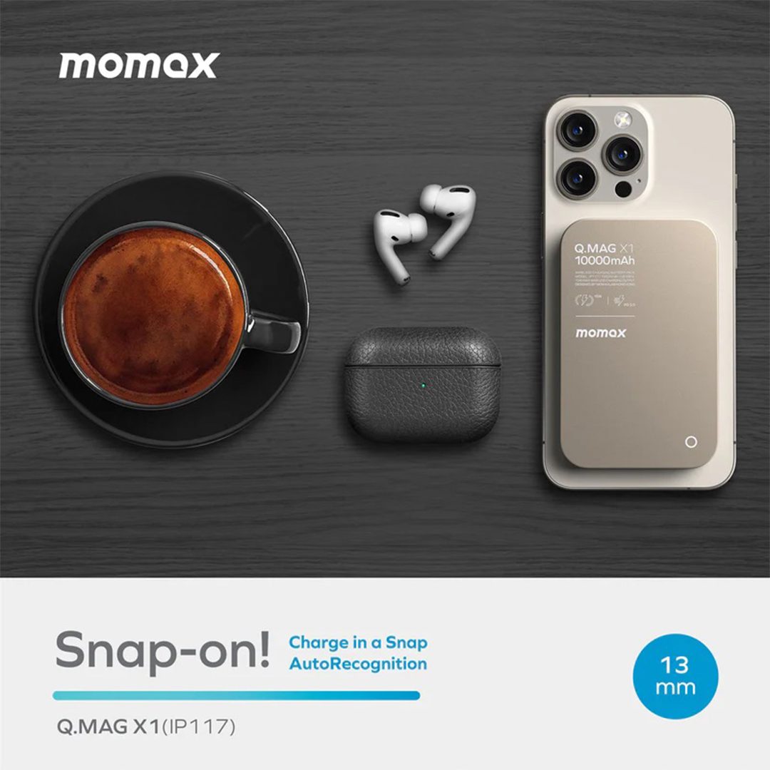 Momax Q.Mag X1 magnetic wireless power bank 10000mAh with fast magnetic charging