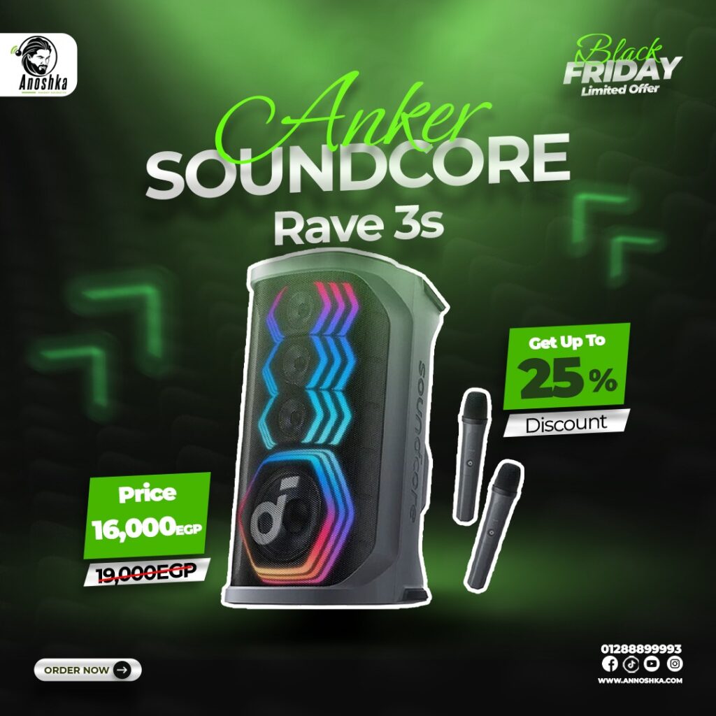 Anker Soundcore Rave 3S party speaker with deep bass and LED effects