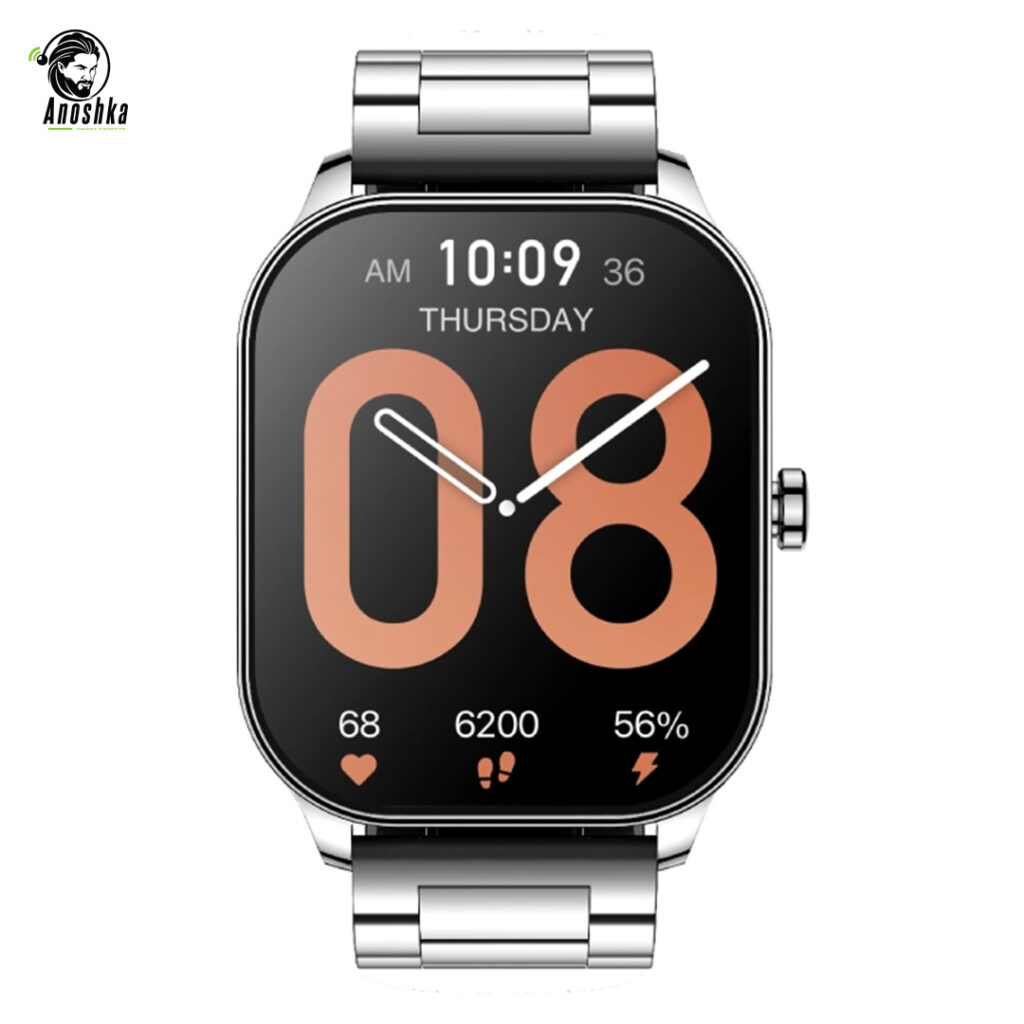 Amazfit Pop 3S Classic Edition Silver Smartwatch with AMOLED Display and Bluetooth Calling