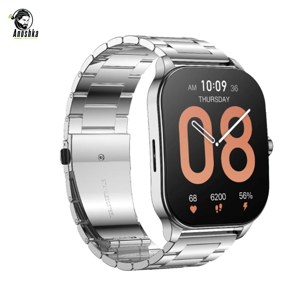 Amazfit Pop 3S Classic Edition Silver Smartwatch with AMOLED Display and Bluetooth Calling