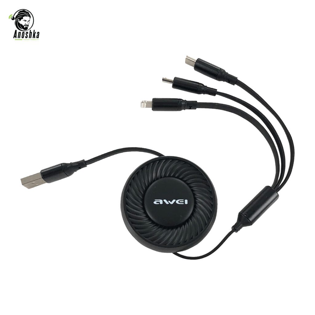 AWEI 3 in 1 Telescopic Data Cable CL-136 – Fast Charging Retractable Cable