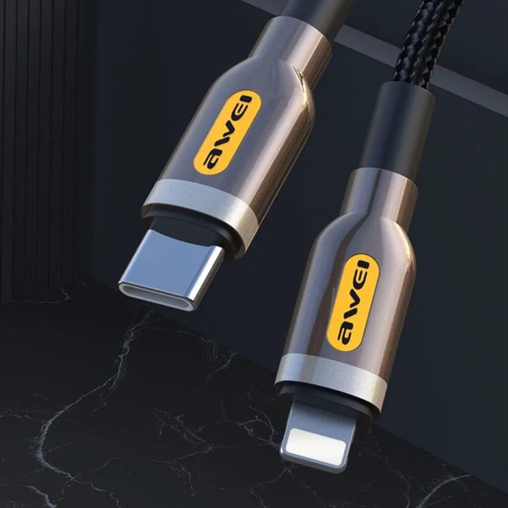 AWEI CL-87 metal charging cable with durable design and fast charging performance