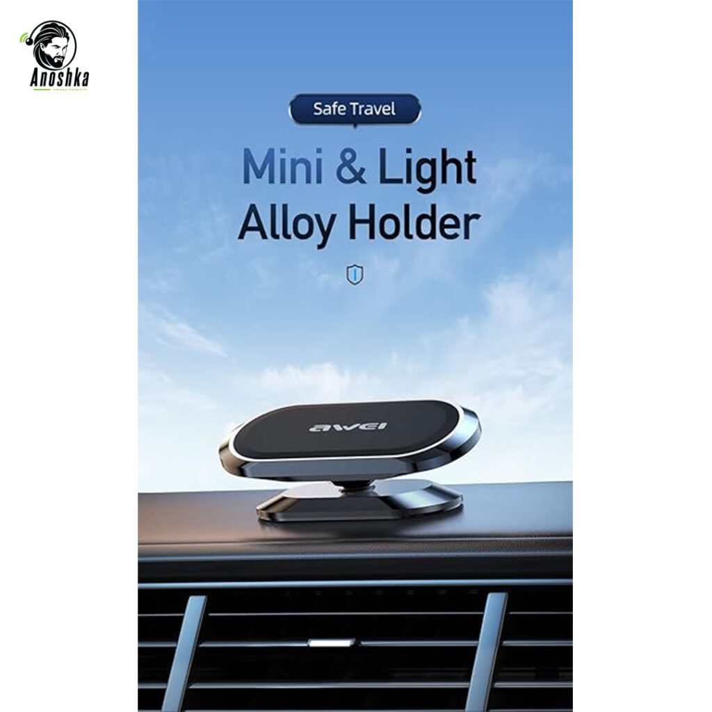 AWEI X20 car holder with secure grip, adjustable arms, and 360-degree rotation