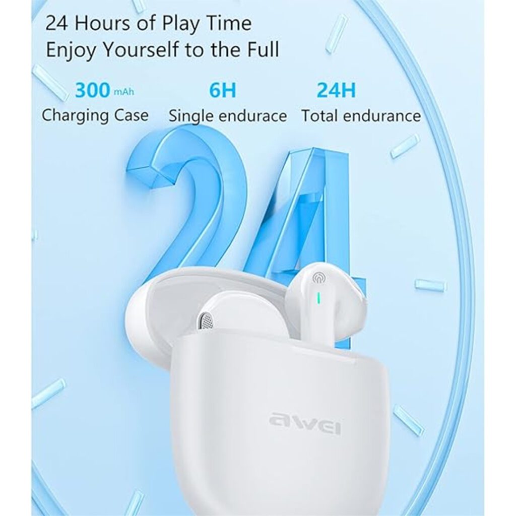 AWEI T26 Pro true wireless earbuds with HD sound, long battery life, and touch control