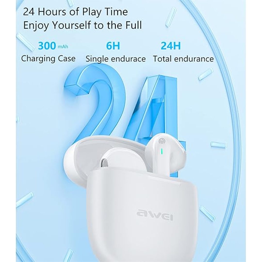 AWEI T26 Pro true wireless earbuds with HD sound, long battery life, and touch control