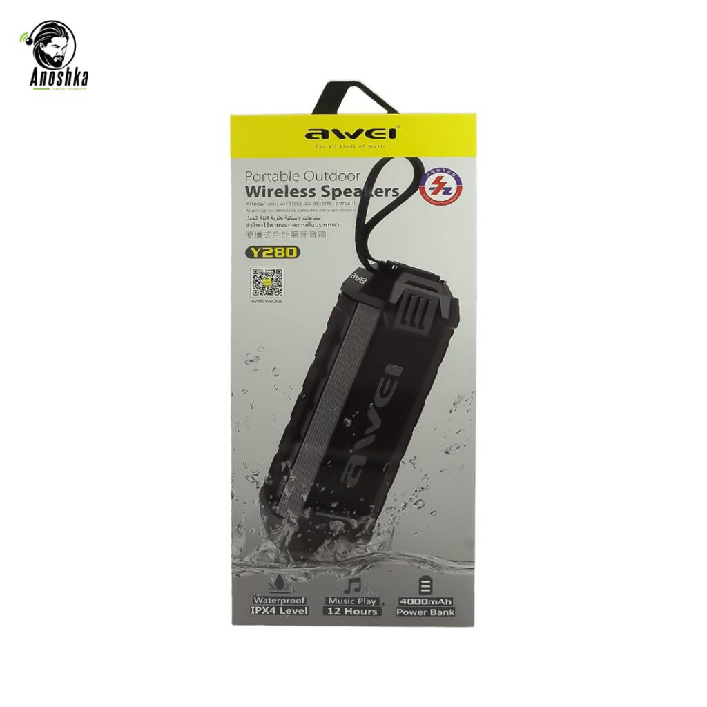 AWEI Y280 portable wireless speaker with powerful sound and rugged design