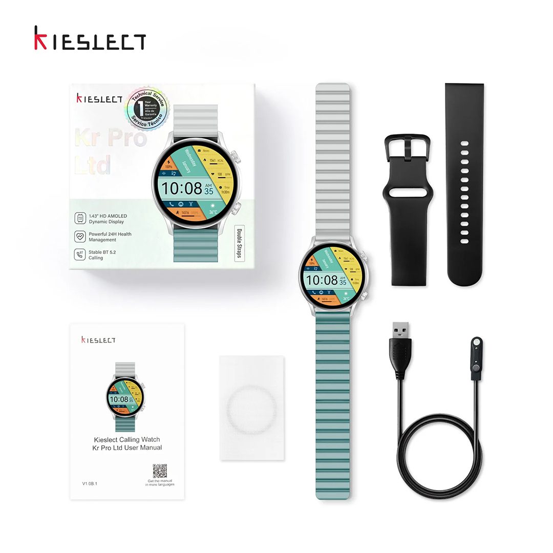 Kieslect Contact Smartwatch Kr Pro Ltd with AMOLED Display and Bluetooth Calling