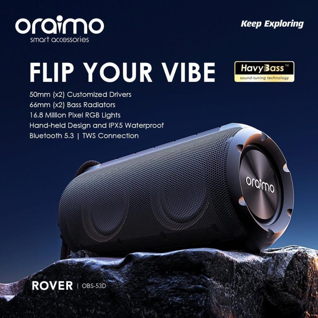 Oraimo Rover 12W OBS-53D wireless speaker with FM radio and powerful sound