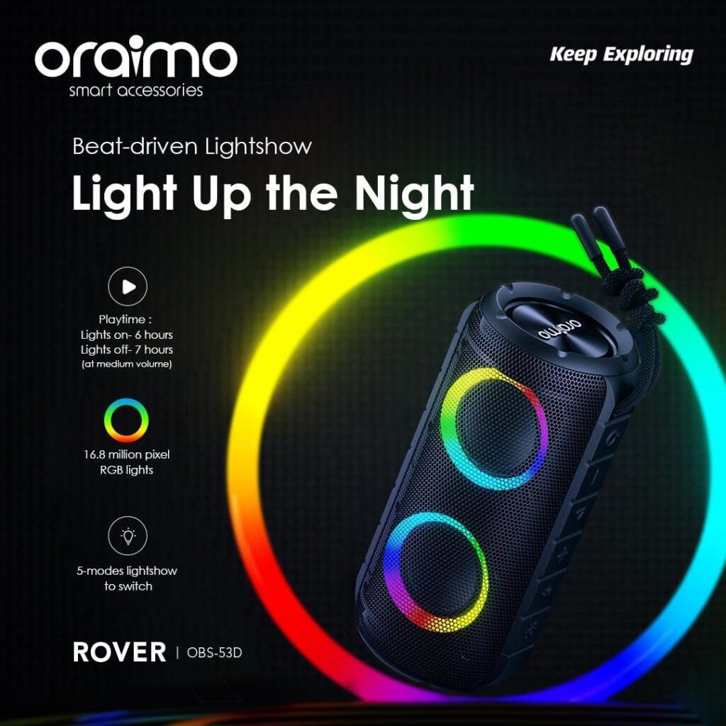 Oraimo Rover 12W OBS-53D wireless speaker with FM radio and powerful sound