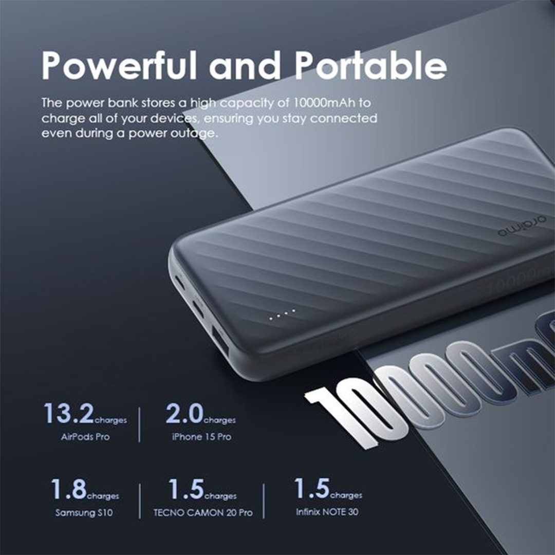 Oraimo Slice Link Pro 10000mAh 22.5W fast charging power bank slim design