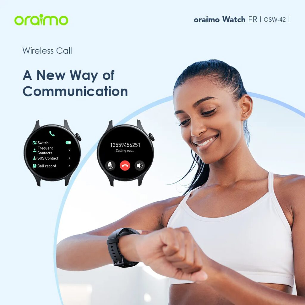 Oraimo Smart Watch ER stylish smartwatch with fitness and health tracking