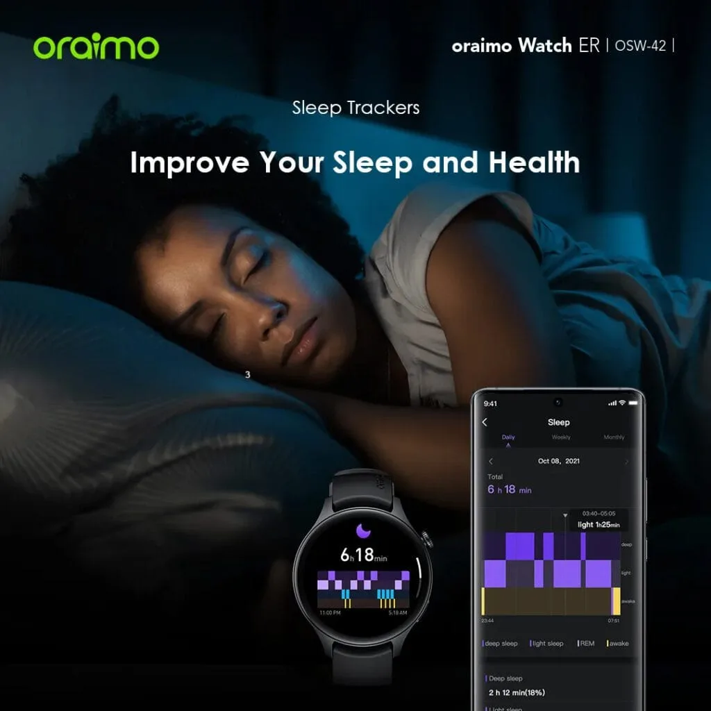 Oraimo Smart Watch ER stylish smartwatch with fitness and health tracking