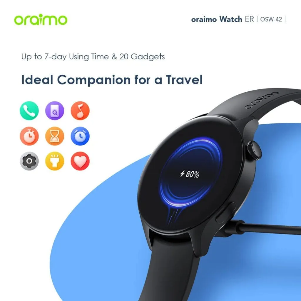 Oraimo Smart Watch ER stylish smartwatch with fitness and health tracking