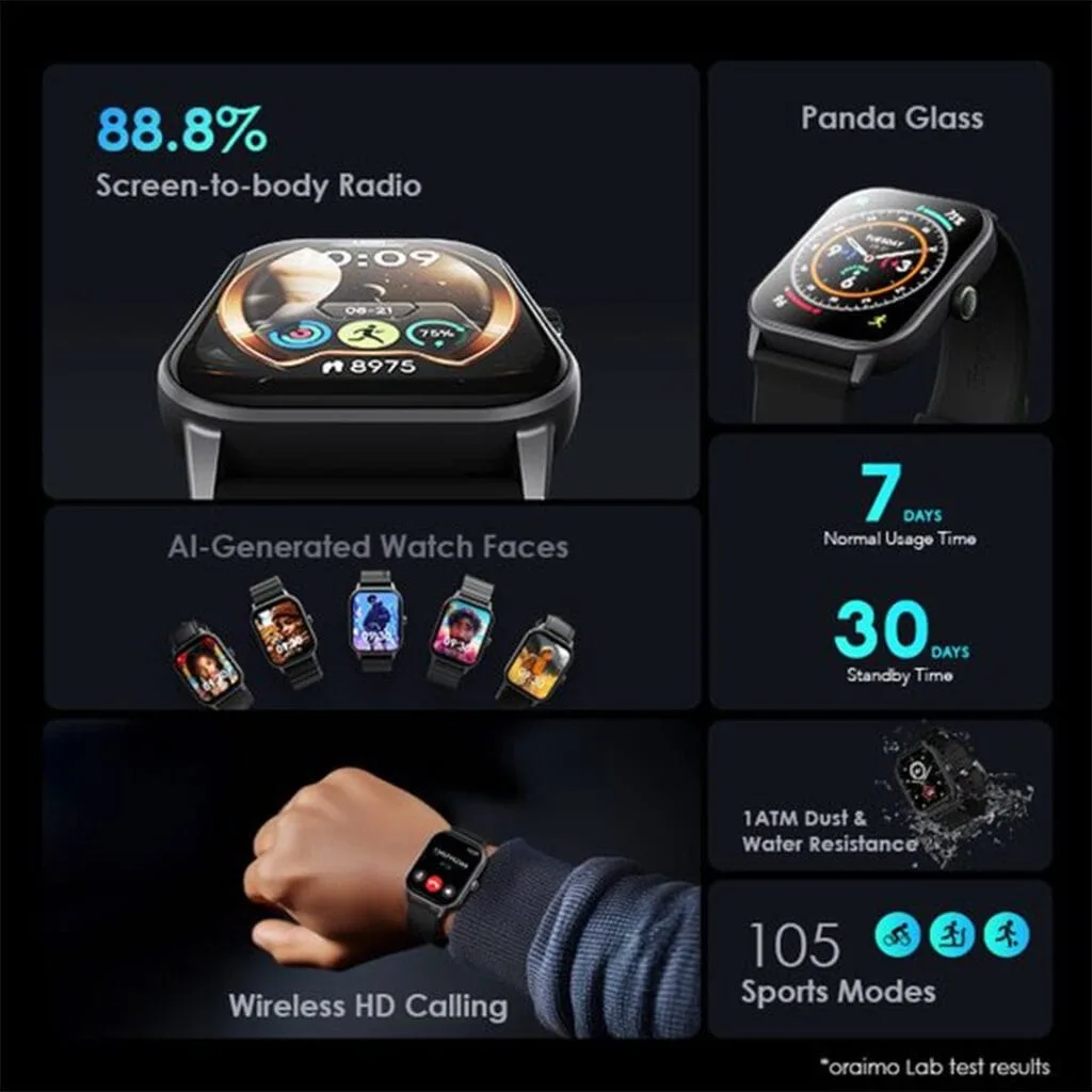Oraimo Watch 5 smartwatch with health and fitness tracking