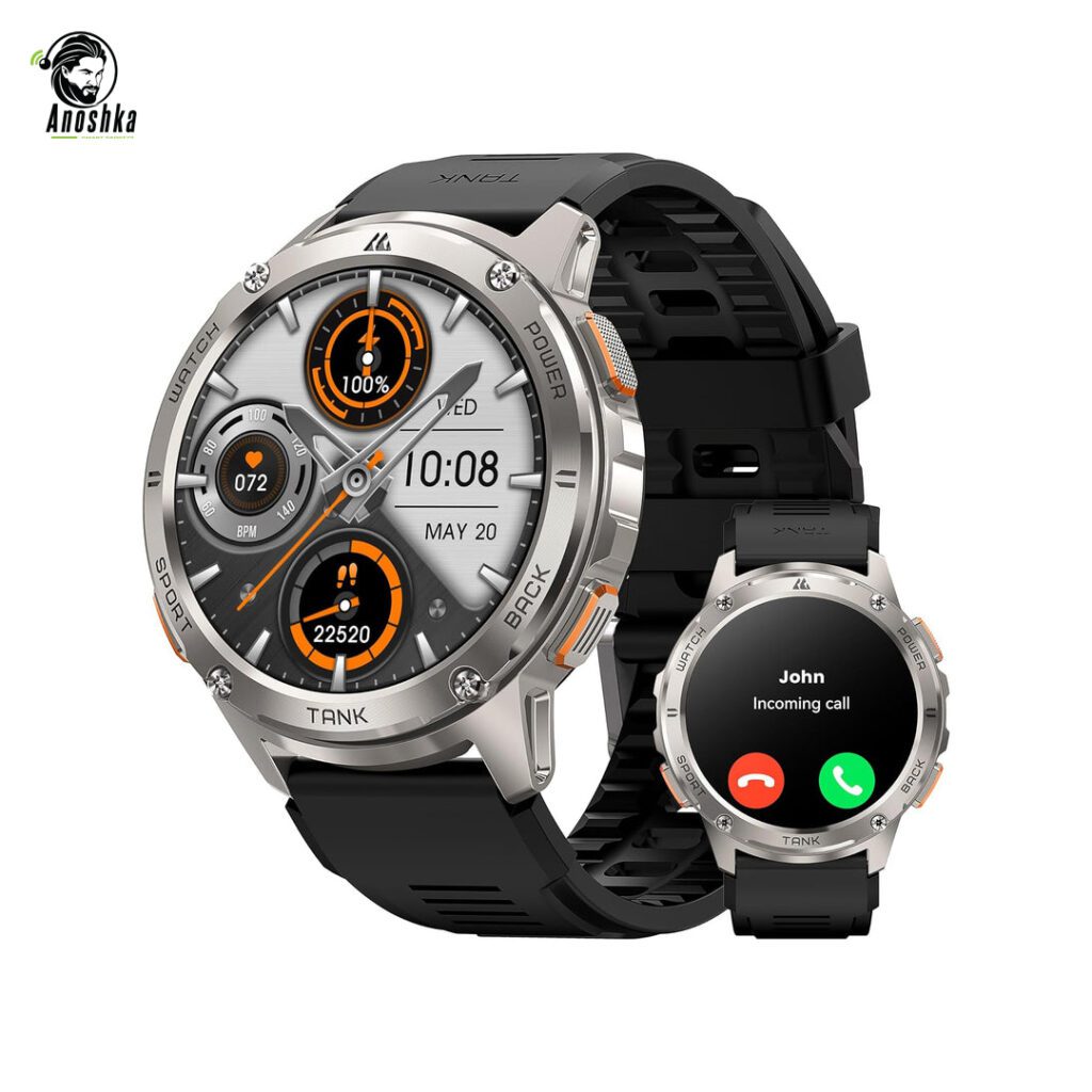 Kospet Tank T3 Smartwatch with military-grade rugged design and fitness tracking