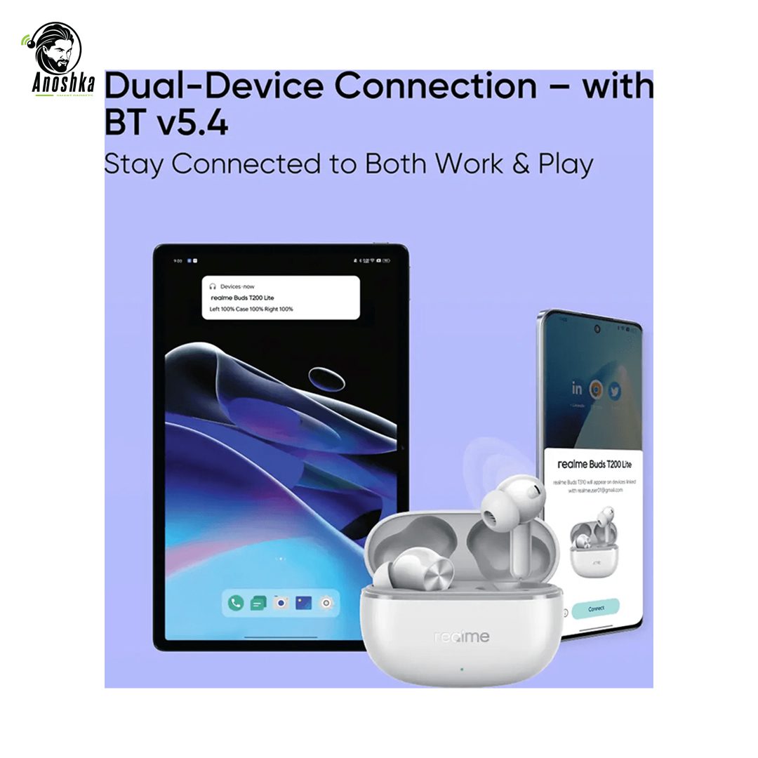 Realme Buds T200 Lite wireless earbuds with clear sound and long battery life