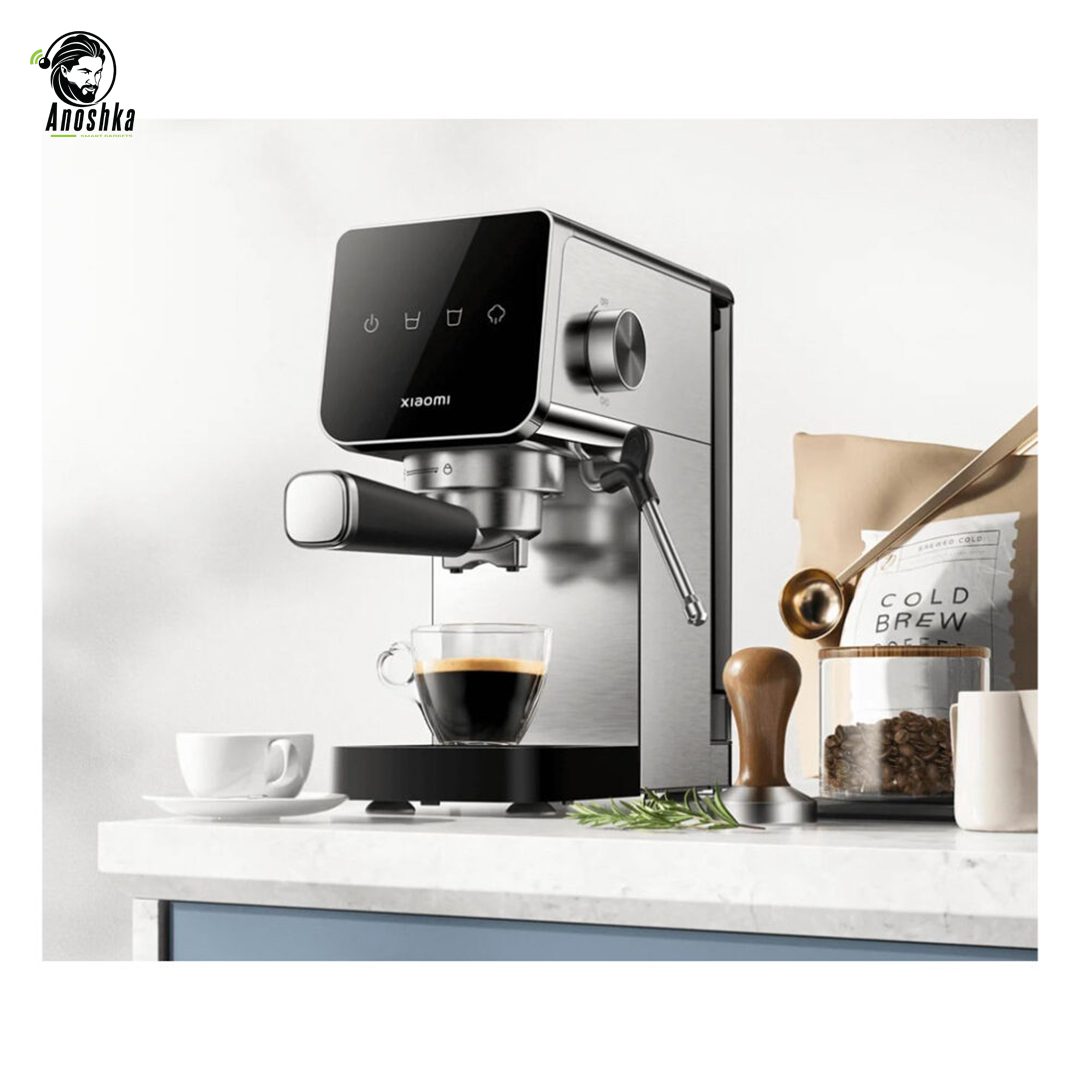 Xiaomi Semi-automatic Espresso Machine brewing coffee with milk frothing