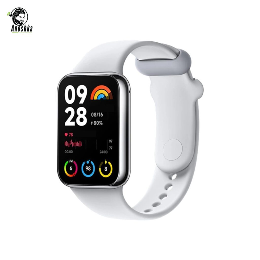 Xiaomi Smart Band 8 Pro displaying health metrics and sports tracking