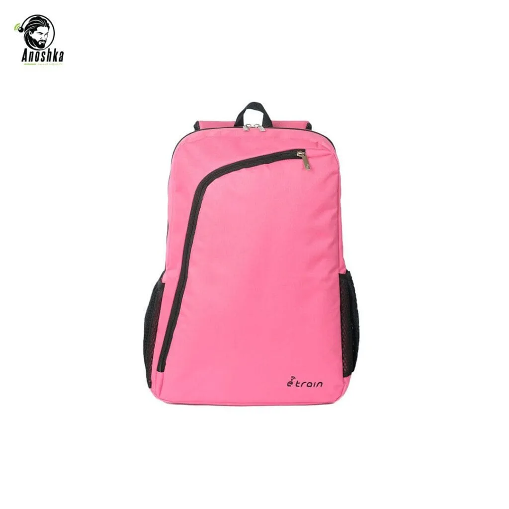 E-train BG02P Pink Laptop Backpack 15.6 Inch Stylish Women's Computer Carrying Bag