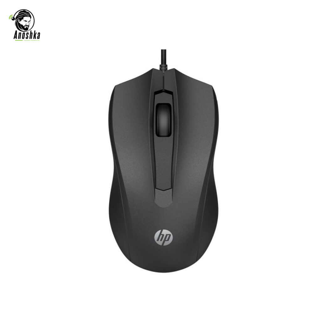 HP Wired Mouse 100 Black USB Optical Mouse