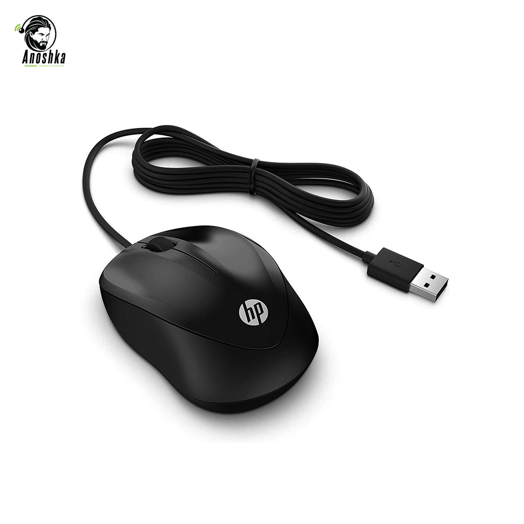 HP Wired Mouse 1000 4QM14AA Black USB Optical Mouse