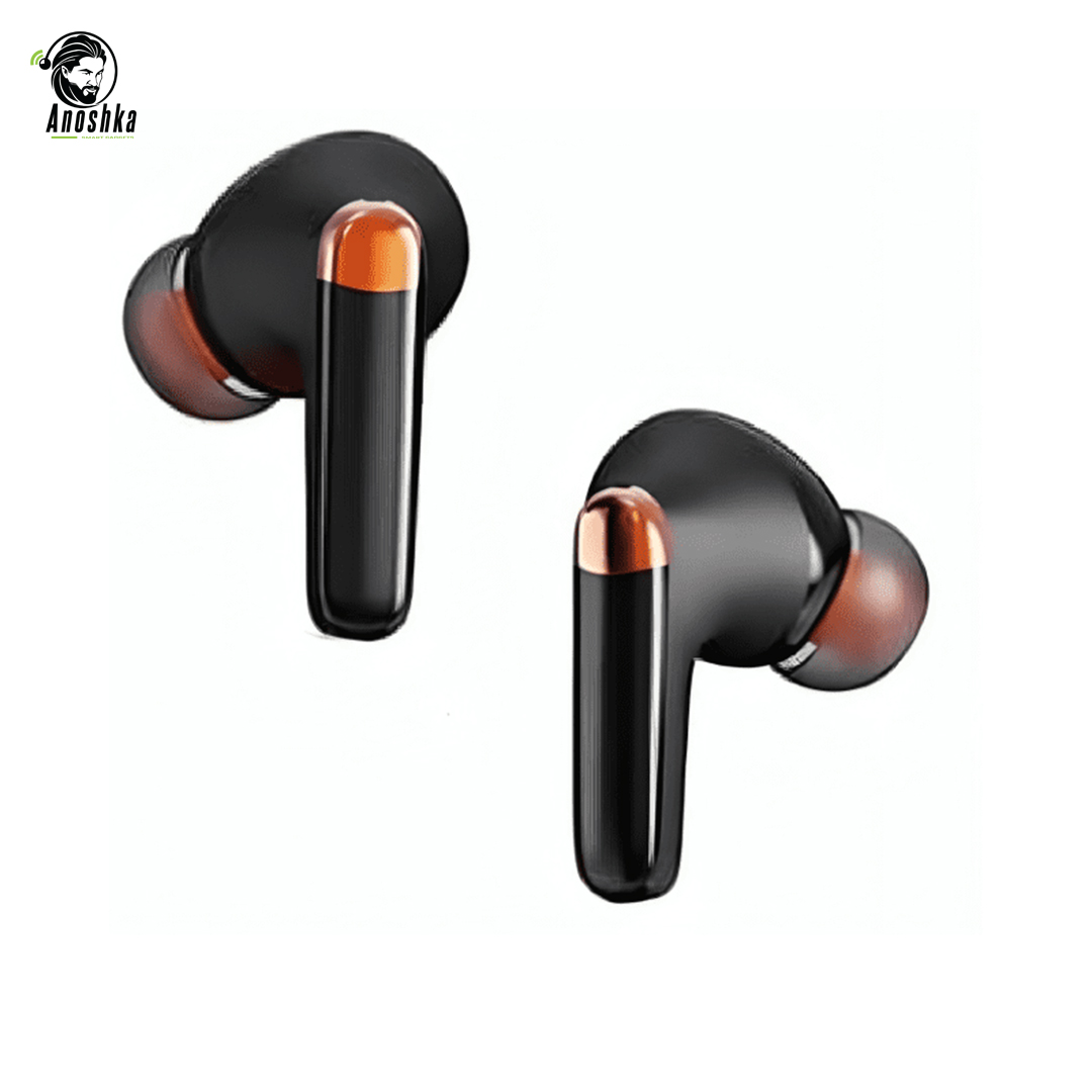 Infinix Buds Neo XE26 Black wireless earbuds with charging case